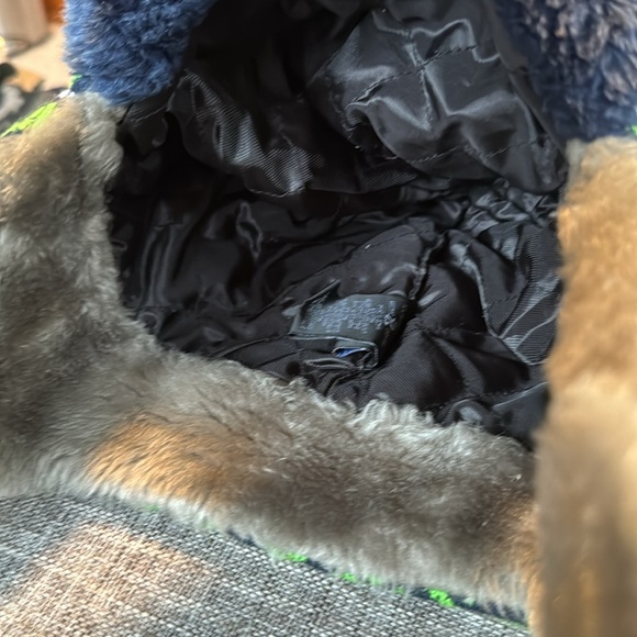 Seattle Seahawks Feather Fur Trapper Knit Hat - Picture 2 of 5